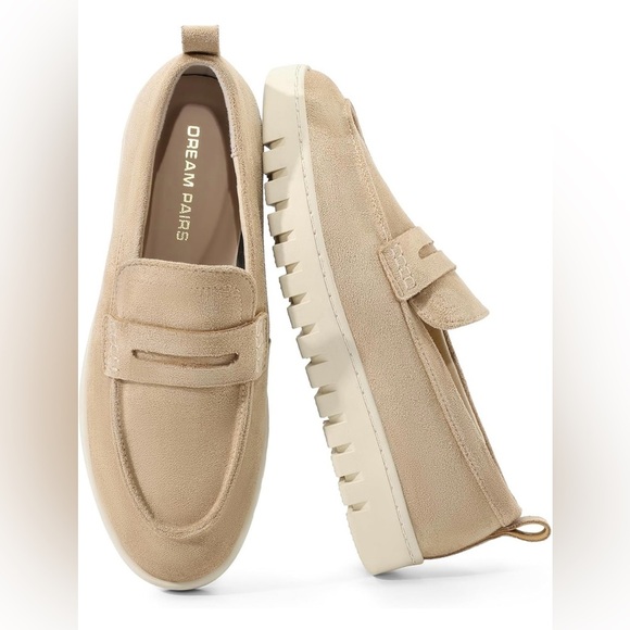 Dream Pairs Womens Beige Slip-On Loafers - Picture 1 of 9